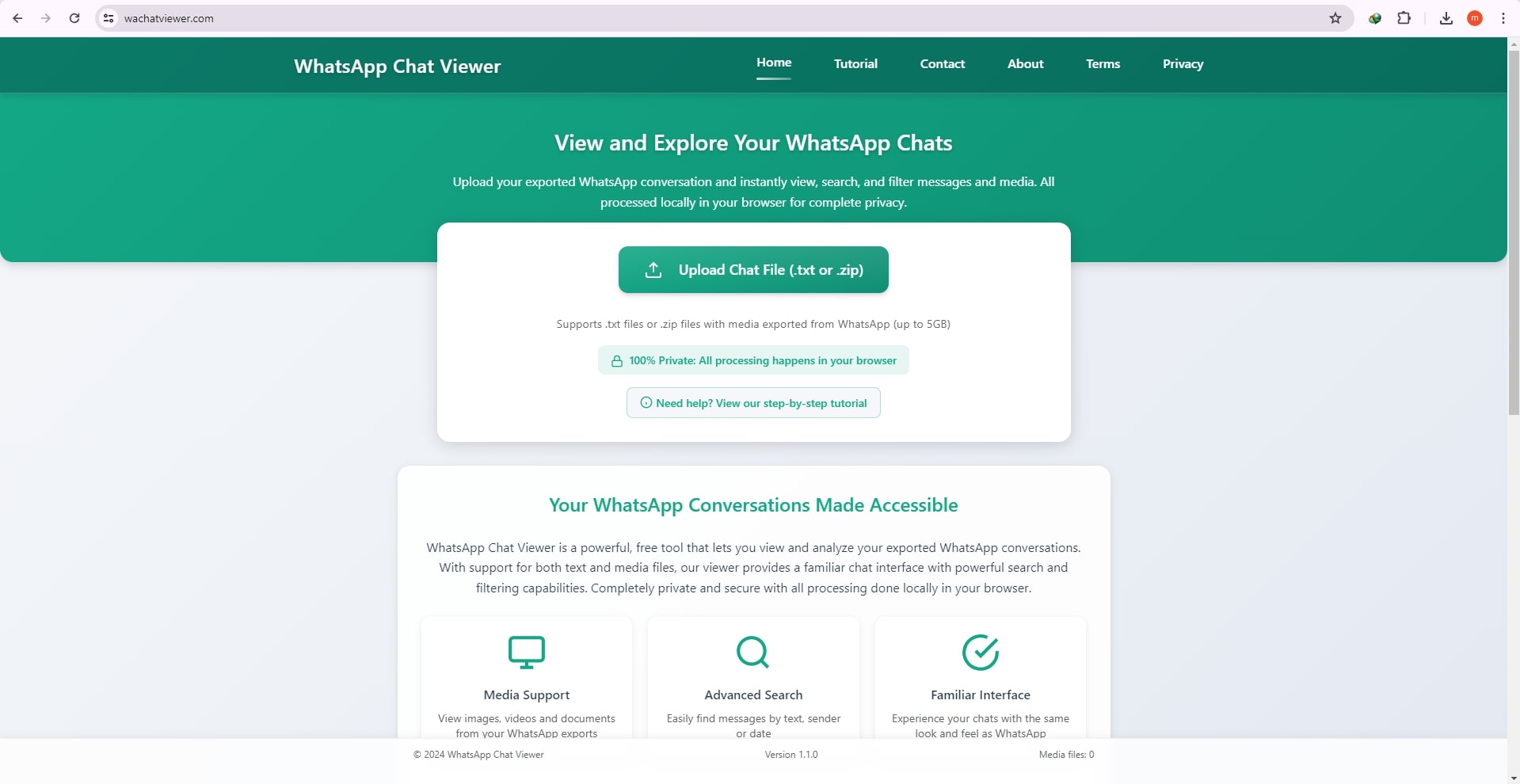WhatsApp Chat Viewer Home